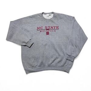 North Carolina NC State Wolfpack 90s Vintage Grey Stencil Sweatshirt XXL